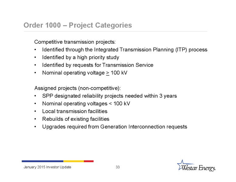 INVESTOR UPDATE – Westar Energy – slide 32