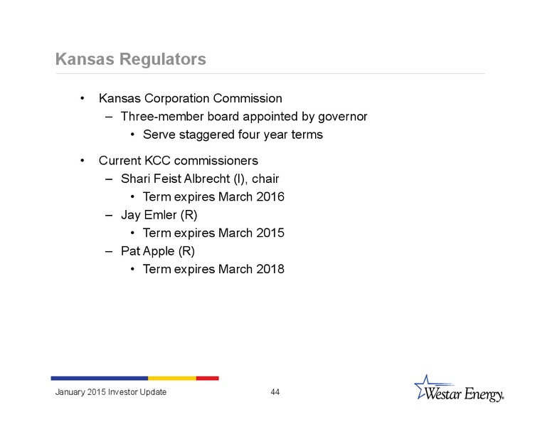 INVESTOR UPDATE – Westar Energy – slide 43