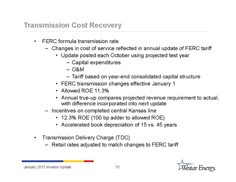 INVESTOR UPDATE – Westar Energy – slide 50