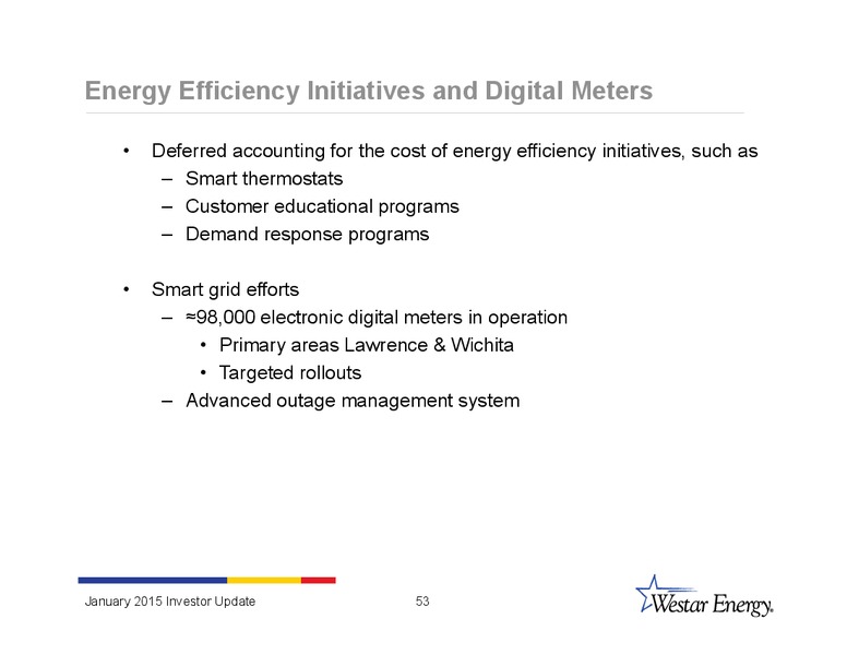 INVESTOR UPDATE – Westar Energy – slide 52