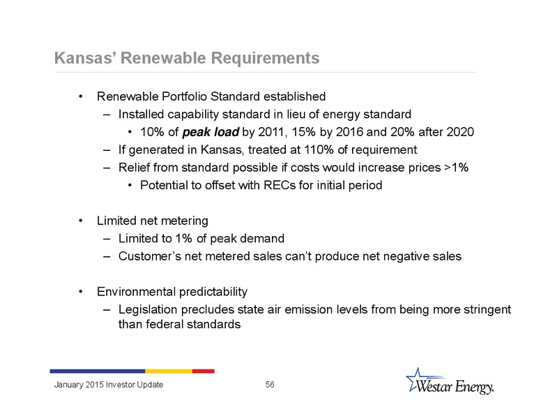 INVESTOR UPDATE – Westar Energy – slide 55