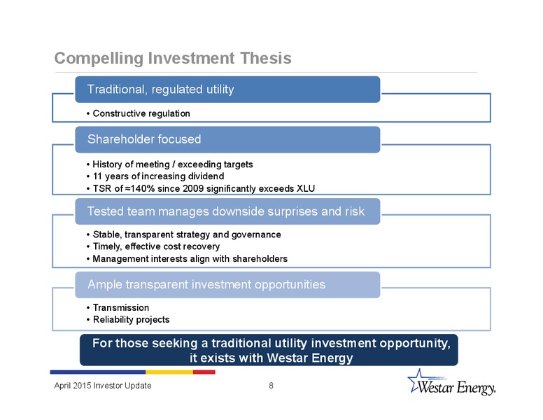 INVESTOR UPDATE – Westar Energy – slide 7