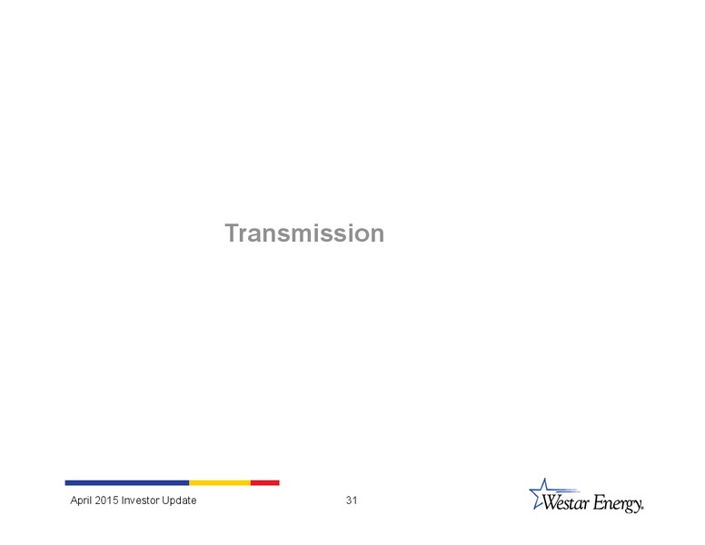 INVESTOR UPDATE – Westar Energy – slide 30