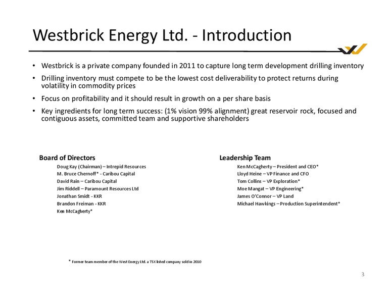 EPAC: Oil and Gas Investor Showcase – Westbrick Energy Ltd. – slide 2