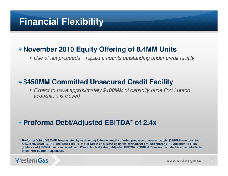 Credit Suisse Group Energy Summit – Western Gas Partners Lp – slide 3