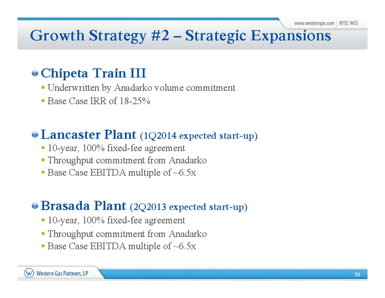 Barclays Capital Investment Grade Energy and Pipeline Conference – Western Gas Partners Lp – slide 15