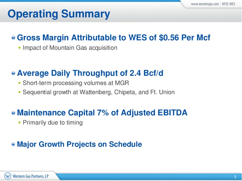 Q1 2012 Earnings Call – Western Gas Partners Lp – slide 4