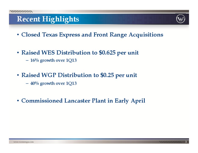 Q1 2014 Earnings Call – Western Gas Partners Lp – slide 2