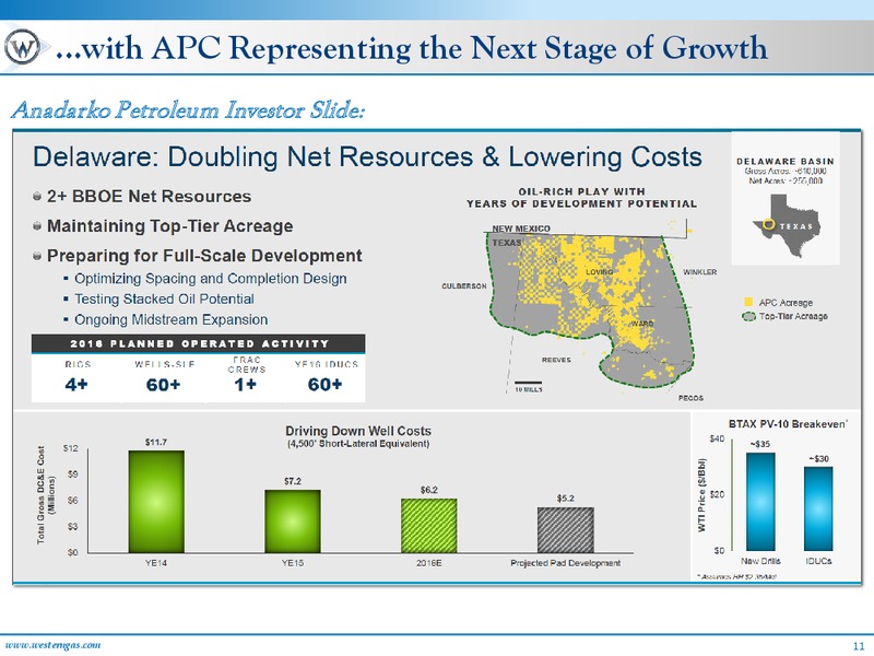 June 2016 MLPA Investor Conference Presentation – Western Gas Partners Lp – slide 10