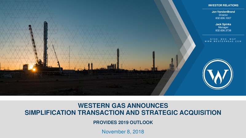 INVESTOR RELATIONS – Western Gas Partners Lp – slide 1