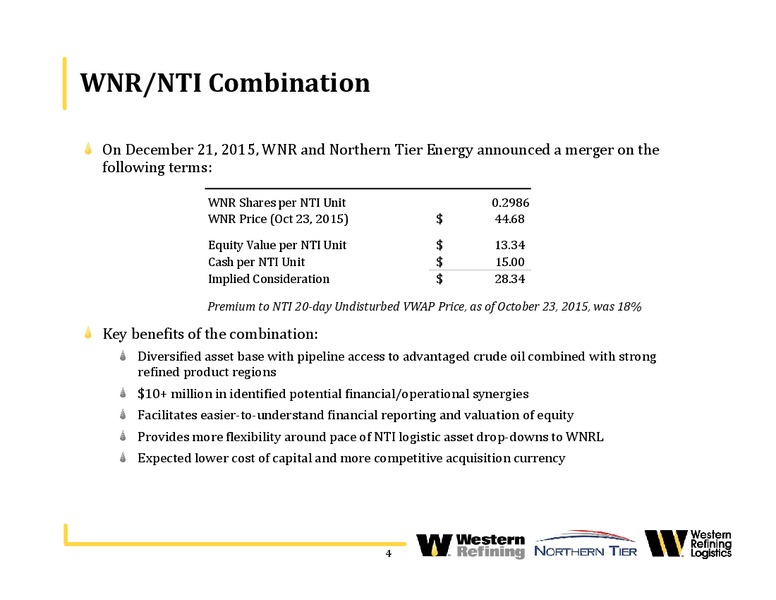 2016 Wells Fargo West Coast Energy Conference – Western Refining Logistics, Lp – slide 3