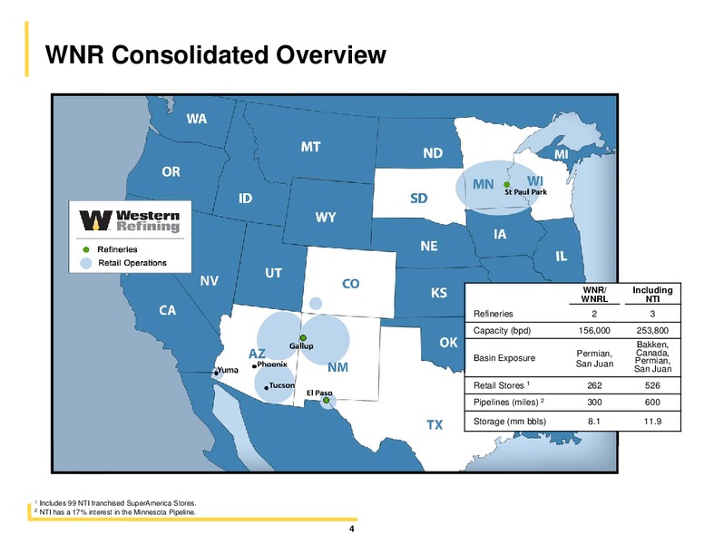 Deutsche Bank 23rd Annual Leveraged Finance Conference – Western Refining Logistics, Lp – slide 3