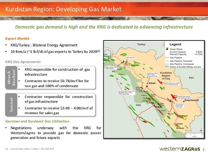 JUNE 2015 CORPORATE PRESENTATION – Western Zagros – slide 7