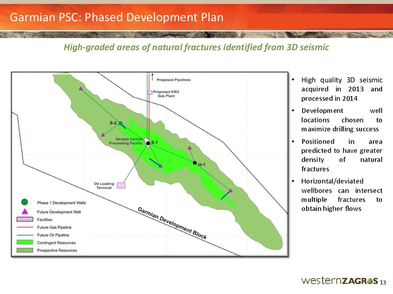 JUNE 2015 CORPORATE PRESENTATION – Western Zagros – slide 13