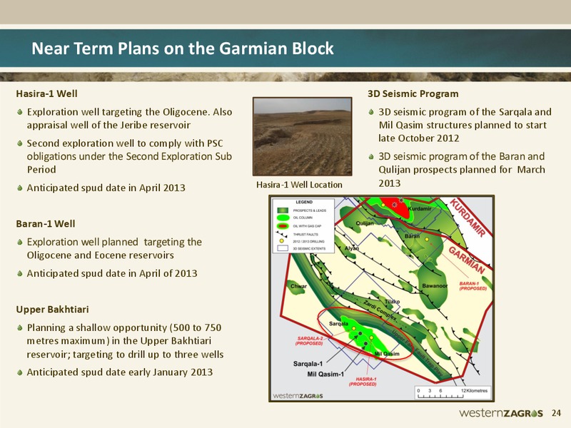 SEPTEMBER 2012 CORPORATE PRESENTATION – Western Zagros – slide 23