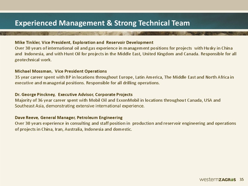 SEPTEMBER 2012 CORPORATE PRESENTATION – Western Zagros – slide 34