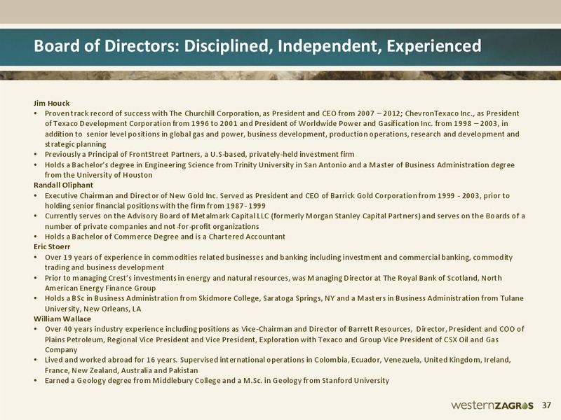 SEPTEMBER 2012 CORPORATE PRESENTATION – Western Zagros – slide 36