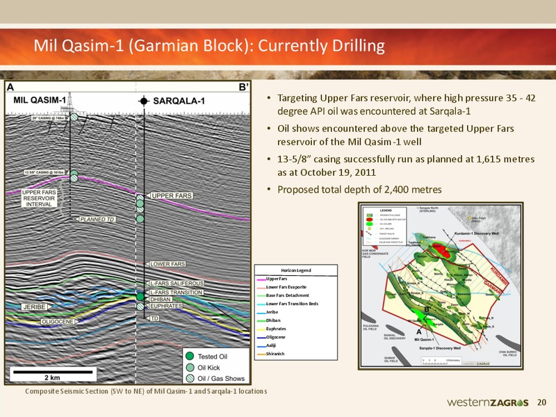 NOVEMBER 2011 CORPORATE PRESENTATION – Western Zagros – slide 19
