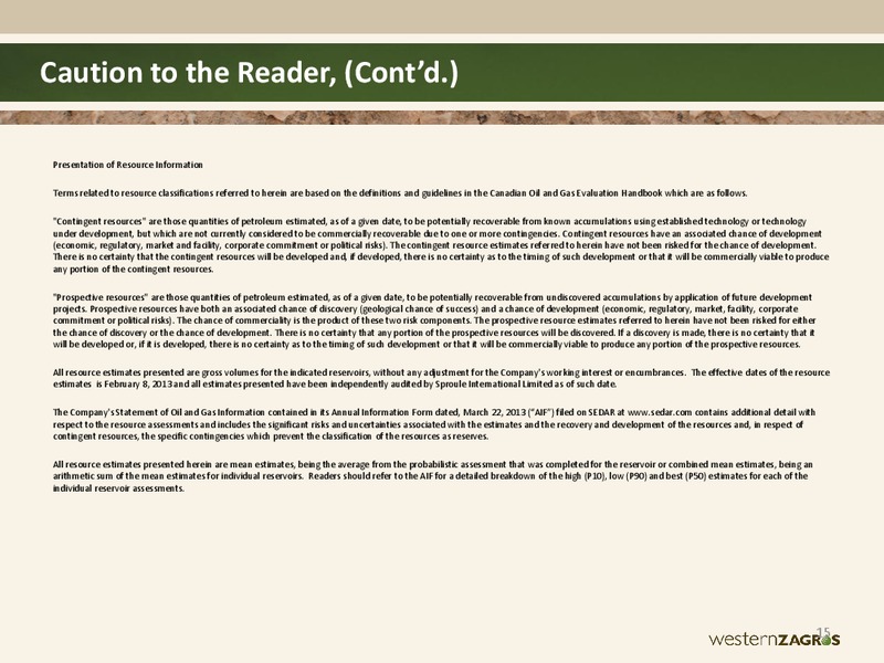 CWC Iraq Petroleum – Western Zagros – slide 14