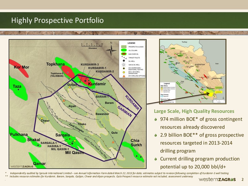 CWC Kstan Oil Gas Conference – Western Zagros – slide 2