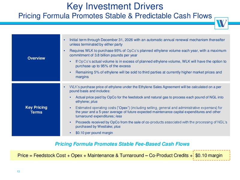 June 2016 MLPA Investor Conference Presentation – Westlake Chemical Partners – slide 13