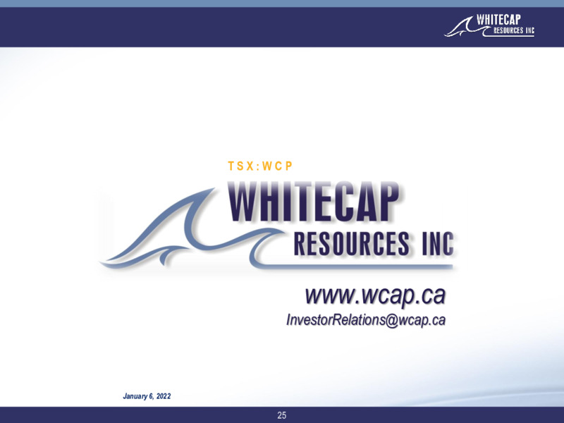 January 2022 Corporate Presentation – Whitecap Resources Inc. – slide 25
