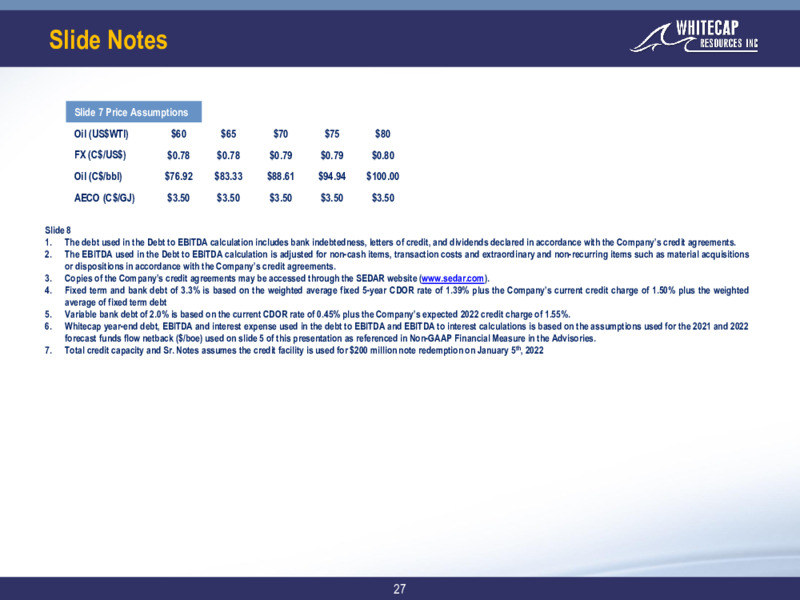 January 2022 Corporate Presentation – Whitecap Resources Inc. – slide 26