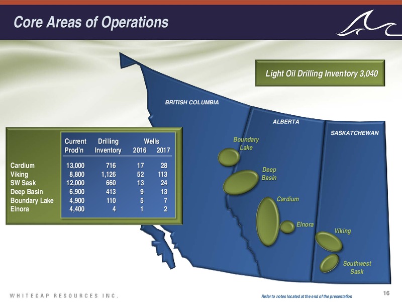 January 2017 Investor Presentation – Whitecap Resources Inc. – slide 16