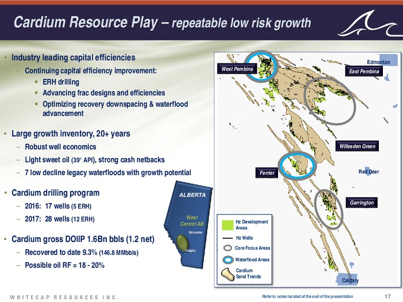 January 2017 Investor Presentation – Whitecap Resources Inc. – slide 17
