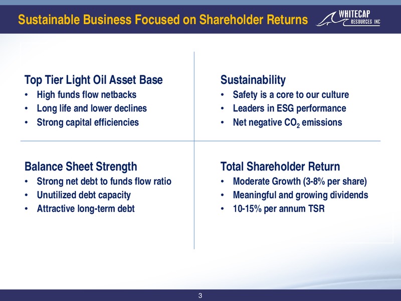 January 2020 Corporate Presentation – Whitecap Resources Inc. – slide 3