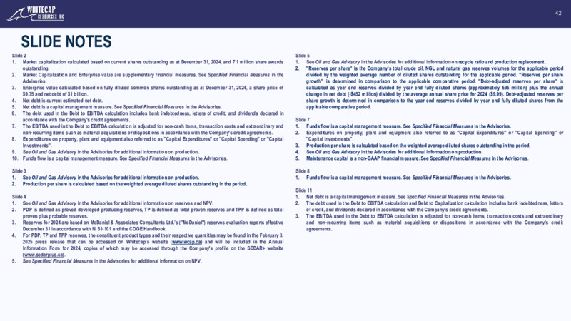 February 2025 Corporate Presentation – Whitecap Resources Inc. – slide 42