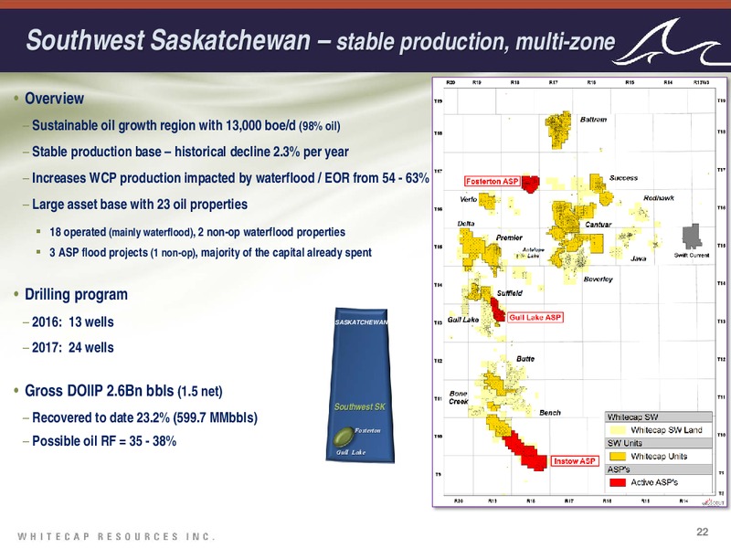 March 2017 Investor Presentation – Whitecap Resources Inc. – slide 22