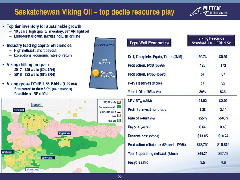 March 2018 Corporate Presentation – Whitecap Resources Inc. – slide 22