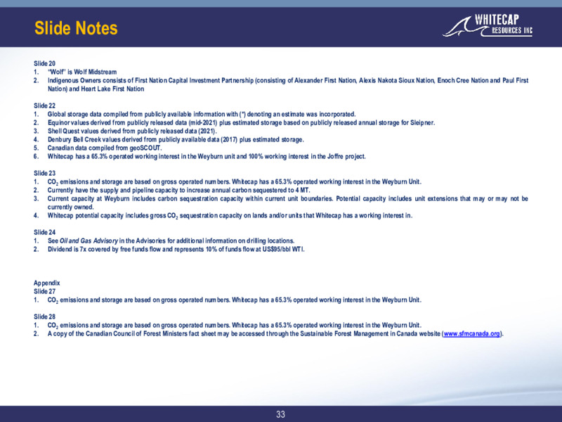 March 2022 Corporate Presentation – Whitecap Resources Inc. – slide 33