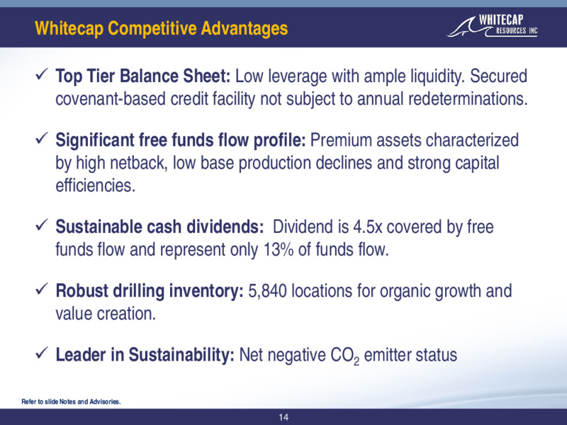 April 2021 Corporate Presentation – Whitecap Resources Inc. – slide 14