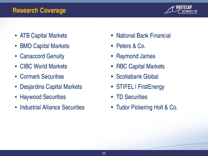 April 2021 Corporate Presentation – Whitecap Resources Inc. – slide 25