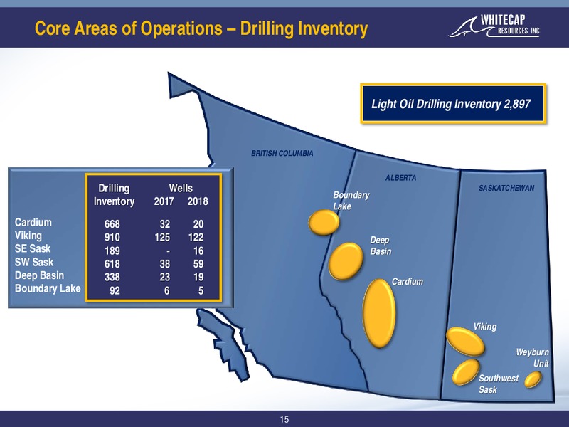April 2018 Corporate Presentation – Whitecap Resources Inc. – slide 15