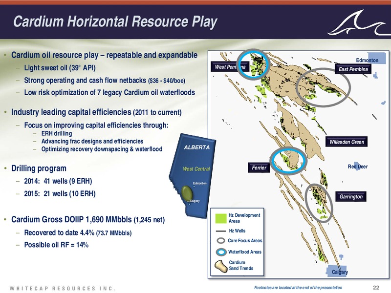 June 2015 Investor Presentation – Whitecap Resources Inc. – slide 22