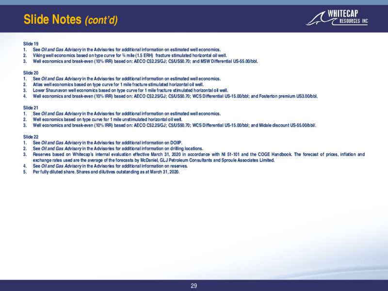 June 2020 Corporate Presentation – Whitecap Resources Inc. – slide 28
