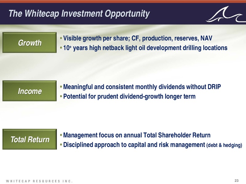 August 2015 Investor Presentation – Whitecap Resources Inc. – slide 23