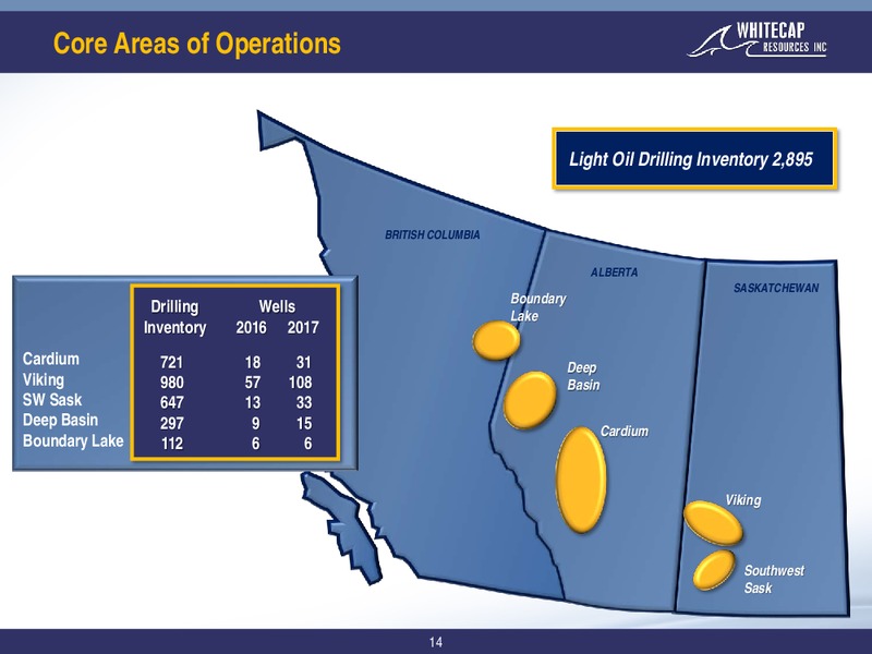 August 2017 Corporate Presentation – Whitecap Resources Inc. – slide 14