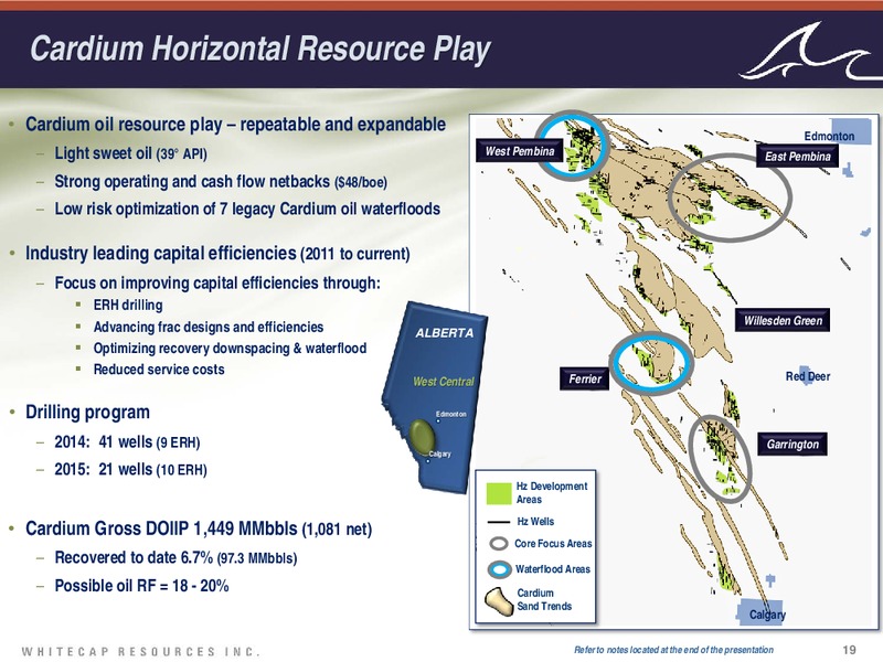 September 2015 Investor Presentation – Whitecap Resources Inc. – slide 19