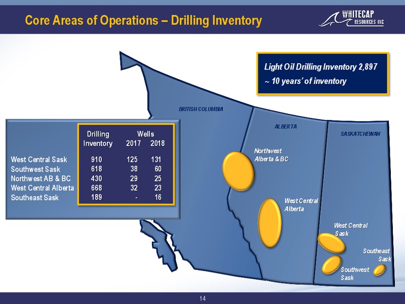 September 2018 Corporate Presentation – Whitecap Resources Inc. – slide 14