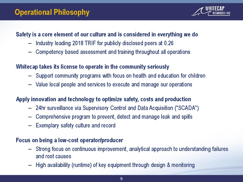 September 2019 Corporate Presentation – Whitecap Resources Inc. – slide 9