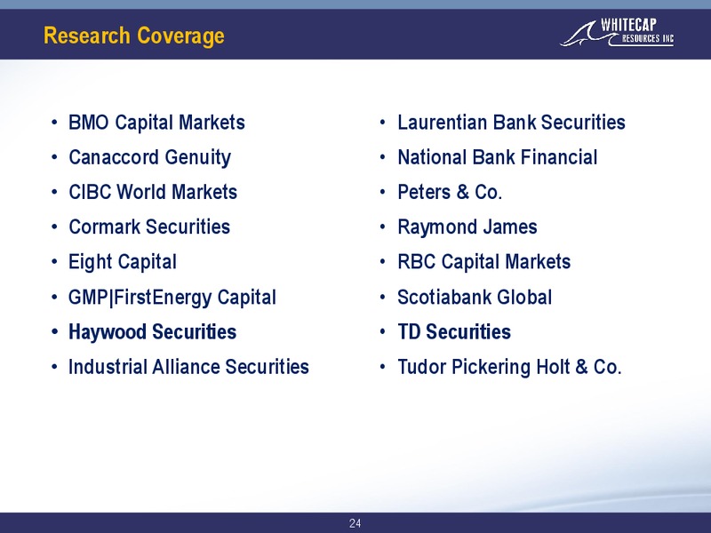 September 2019 Corporate Presentation – Whitecap Resources Inc. – slide 24