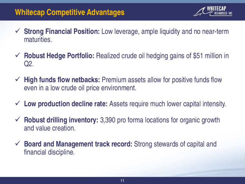 September 2020 Company Presentation – Whitecap Resources Inc. – slide 11