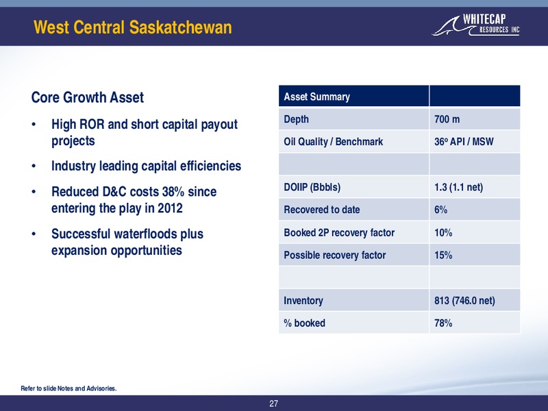October 2019 Corporate Presentation – Whitecap Resources Inc. – slide 27