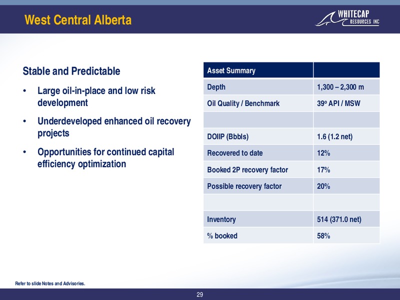October 2019 Corporate Presentation – Whitecap Resources Inc. – slide 29