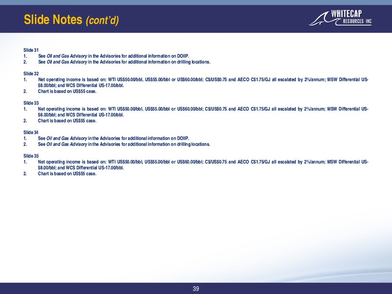 October 2019 Corporate Presentation – Whitecap Resources Inc. – slide 37