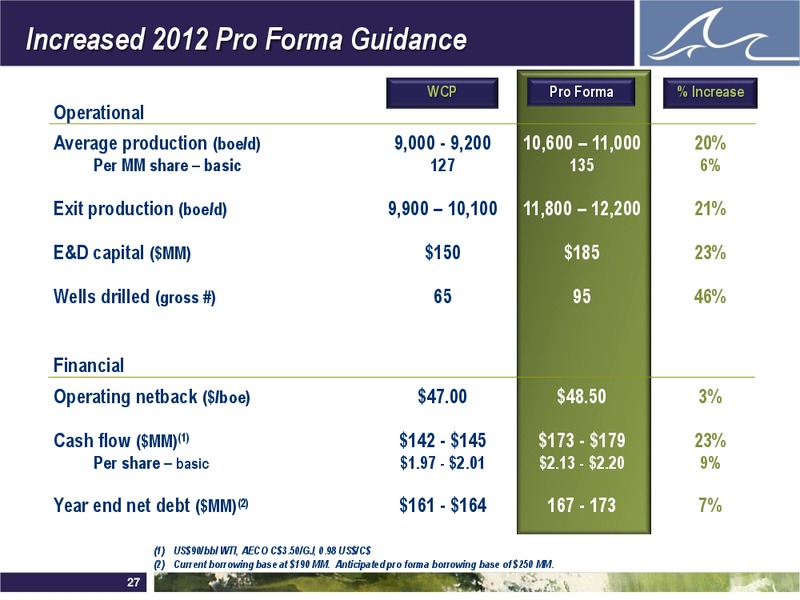 DECEMBER 2011 INVESTOR PRESENTATION – Whitecap Resources Inc. – slide 27